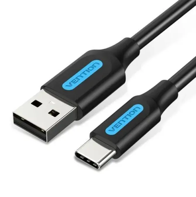 VENTION CABLE USB-A MACHO A USB-C MACHO 3A 60W 480MBPS - 3M - COLOR NEGRO