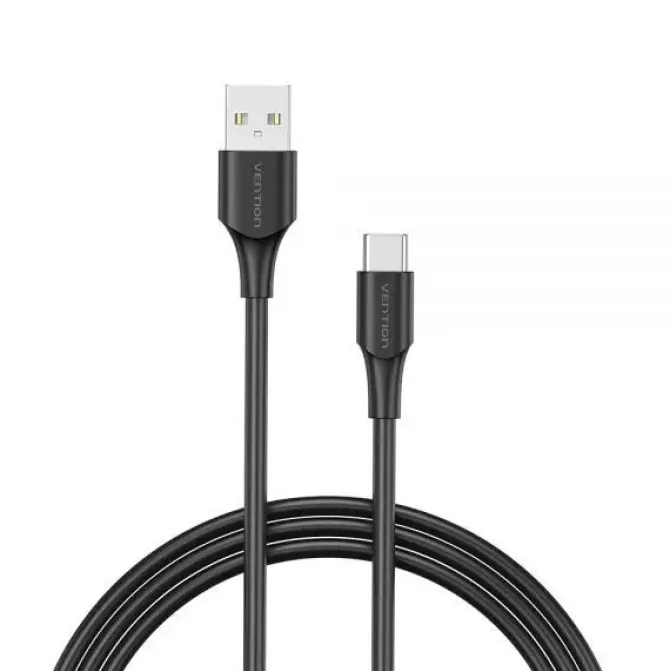 VENTION CABLE USB-A MACHO A USB-C MACHO - 1M - 3A - 60W - 480MBPS - COLOR NEGRO