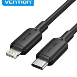 VENTION CABLE USB-C A LIGHTNING - CONECTOR NIQUELADO - POTENCIA 27W - CORRIENTE 3A - COLOR NEGRO