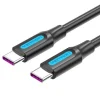 VENTION CABLE USB-C MACHO A USB-C MACHO - 1.5M - 5A PD100W - COLOR NEGRO