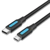 VENTION CABLE USB-C MACHO A MICROUSB MACHO - 0.5M - 2A 10W 480MBPS - COLOR NEGRO