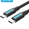VENTION CABLE USB-C MACHO A USB-C MACHO - 1.5M 3A - PD60W - COLOR NEGRO