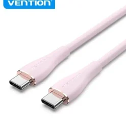 VENTION CABLE USB-C MACHO A USB-C MACHO - 1.5M - 5A 100W 480MBPS - COLOR ROSA SILICONA