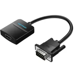 VENTION CONVERSOR VGA MACHO A HDMI HEMBRA - 0.5M - COLOR NEGRO