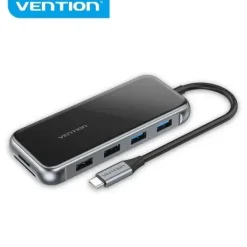 VENTION DOCKING STATION 10 EN 1 USB-C A HDMI 4K/VGA/2XUSB2.0/2XUSB3.0/RJ45/LECTOR SD/MICROSD/PD100W - 0.15M - COLOR GRIS