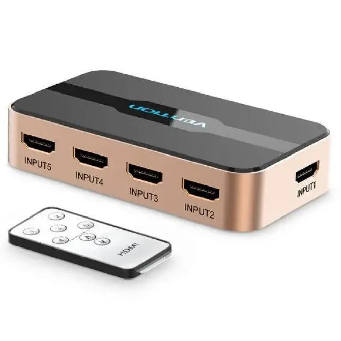 VENTION DUPLICADOR HDMI HEMBRA A HDMI MACHO 5X - COLOR DORADO