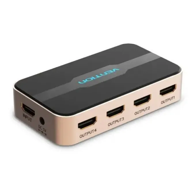 VENTION DUPLICADOR HDMI MACHO A 4XHDMI HEMBRA - COLOR DORADO