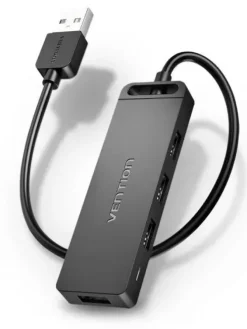 VENTION HUB 4 EN 1 USB 2.0 A 4XUSB - 0.5M - COLOR NEGRO