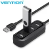 VENTION HUB 4 EN 1 USB2.0 A 4XUSB2.0 - 0.15M - COLOR NEGRO