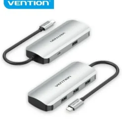 VENTION HUB 5 EN 1 USB-C A 4XUSB/MICROUSB POWERED - 0.15M - COLOR GRIS