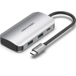 VENTION HUB 5 EN 1 USB-C A 4XUSB3.0/PD100W - 0.15M - COLOR GRIS