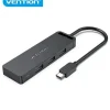 VENTION HUB 5 EN 1 USB-C A 3XUSB3.0/USB-C(GEN1)/MICRO-B POWERED - 0.15M - COLOR NEGRO