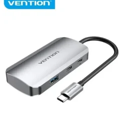 VENTION HUB 5 EN 1 USB-C A 3XUSB3.0/USB-C GEN1/PD100W - 0.15M - COLOR GRIS