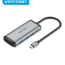 VENTION HUB 6 EN 1 USB-C A 3XUSB3.0/TF/SD/PD - 0.15M - ALUMINIO GRIS