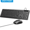 VENTION KTC TECLADO Y RATON ERGONOMICO - 104 TECLAS - SENSOR 1200 DPI - PLUG AND PLAY - AMPLIA COMPATIBILIDAD - COLOR NEGRO