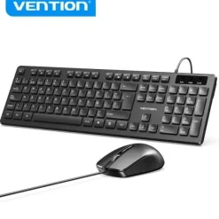 VENTION KTC TECLADO Y RATON ERGONOMICO - 104 TECLAS - SENSOR 1200 DPI - PLUG AND PLAY - AMPLIA COMPATIBILIDAD - COLOR NEGRO