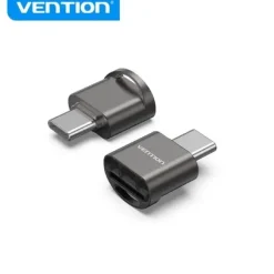 VENTION LECTOR DE TARJETAS MICROSD - INTERFAZ USB 2.0 - TIPO C - PROCESO DE GALVANOPLASTIA NIQUEL - COLOR NEGRO