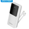 VENTION POWER BANK 20.000MAH - MULTIPLES INTERFACES USB - CARGA RAPIDA - CABLE USB-C INCLUIDO - COLOR BLANCO