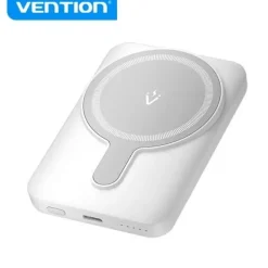 VENTION POWERBANK 5000MAH MAGNETICO INALAMBRICO - USB-C DUAL - 20W - DISPLAY LUMINOSO - CARGA RAPIDA - MATERIAL RESISTENTE - COLOR BLANCO