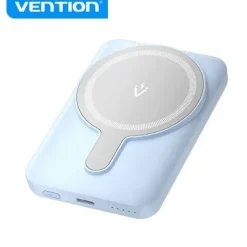 VENTION POWERBANK 5000MAH MAGNETICO INALAMBRICO - USB-C DUAL - CARGA RAPIDA 20W - DISPLAY LUMINOSO - COLOR AZUL