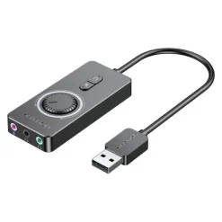VENTION TARJETA DE SONIDO USB A A 3X JACK 3.5 HEMBRA - COLOR NEGRO