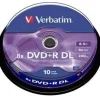 VERBATIM DVD+R DOBLE CAPA 8X 8.5GB (TARRINA 10 UDS)