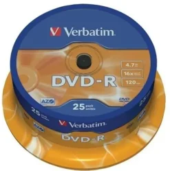 VERBATIM DVD-R PRINTABLES 16X 4.7GB (TARRINA 25 UDS)