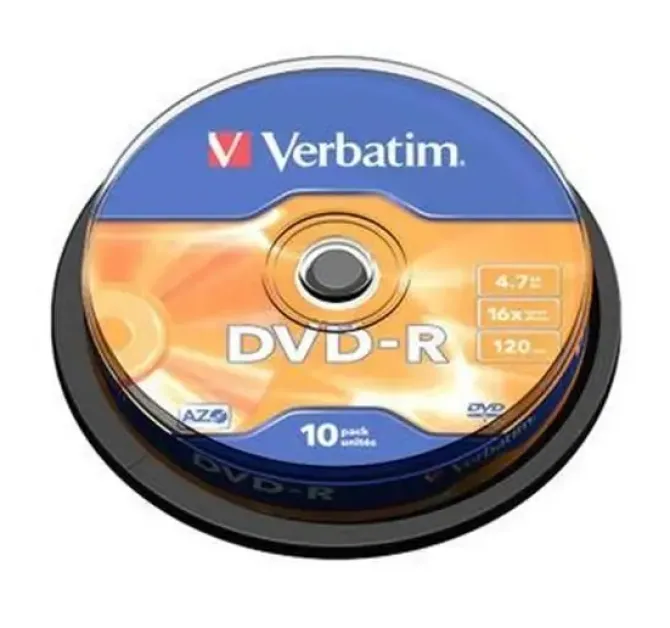 VERBATIM DVD-R 16X 4.7GB (TARRINA 10 UDS)