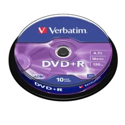VERBATIM DVD+R 16X 4.7GB (TARRINA 10 UDS)