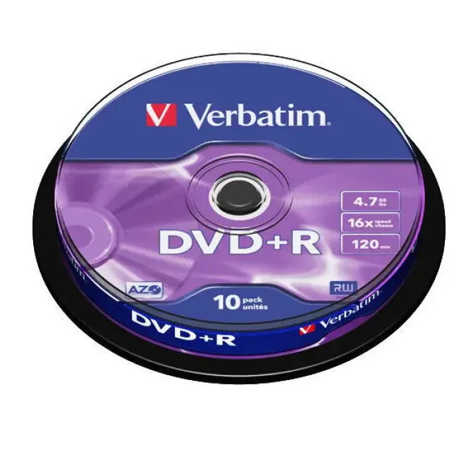 VERBATIM DVD+R 16X 4.7GB (TARRINA 10 UDS)