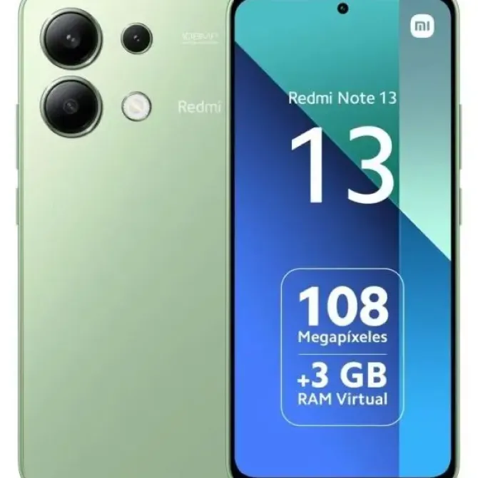 XIAOMI REDMI NOTE 13 SMARTPHONE PANTALLA AMOLED 6.67 - 6GB - 128GB - CAMARA PRINCIPAL 108MP - BATERIA 5000MAH - ADMITE CARGA DE 33W - COLOR VERDE