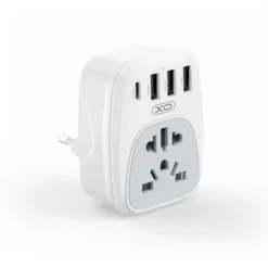 XO ADAPTADOR DE ENCHUFE INTERNACIONAL - POTENCIA 2500W - USBX3 + USB-C - COLOR BLANCO