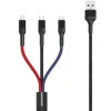 XO CABLE TRENZADO USB-A MACHO A USB-C, MICROUSB Y LIGHTNING - CARGA RAPIDA 2A - LONGITUD 1.20M