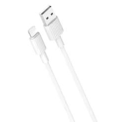 XO CABLE USB-A MACHO A LIGHTNING - CARGA + TRANSMISION DE DATOS ALTA VELOCIDAD - 2.4A - 1M - COLOR BLANCO