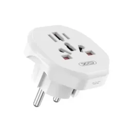 XO ENCHUFE DE PARED UNIVERSAL - PROTECCION INFANTIL - 250V - 10AMP - 2500W - 58.2X55.6X49.4MM - COLOR BLANCO