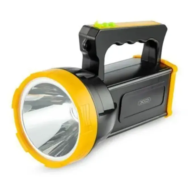 XO FOCO POTENTE RECARGABLE - TAMAÑO OPTICA 95MM - LUZ FUERTE HASTA 4H, LUZ NORMAL HASTA 8H, LUZ ESTROBOSCOPICA HASTA 48H - COLOR NEGRO