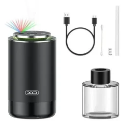 XO HUMIDIFICADOR - IDEAL PARA VEHICULOS Y ESPACIOS PEQUEÑOS - BATERIA 300MAH - CAPACIDAD 50ML - LED - COLOR NEGRO
