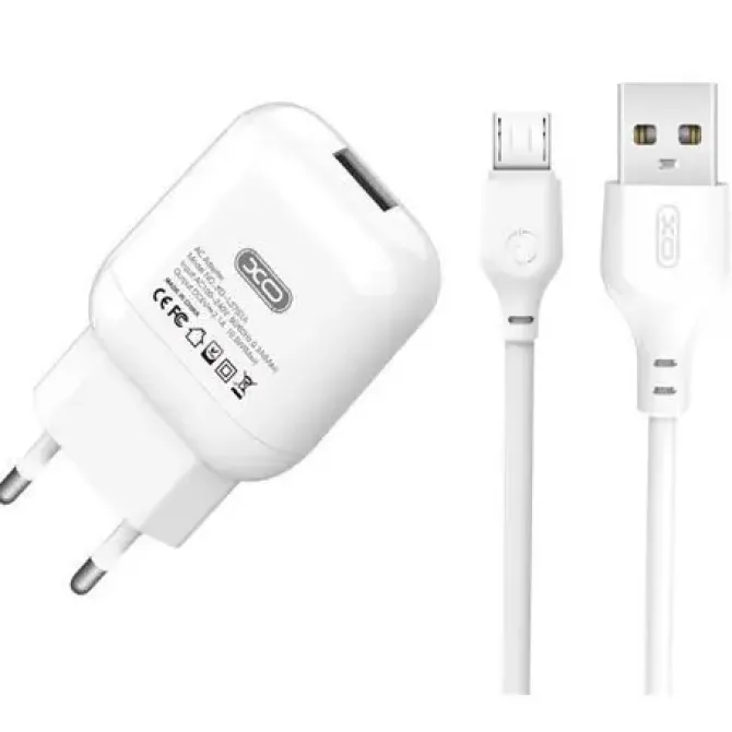 XO L37 PACK CARGADOR DE CORRIENTE USB + CABLE USB A MICROUSB