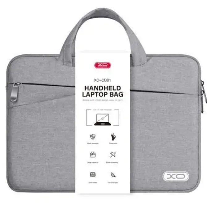 XO MALETIN PARA PORTATIL - HASTA 13 - RESISTENTE A SALPICADURAS, DESGASTE Y ARAÑAZOS - DISEÑO MODERNO - COLOR GRIS